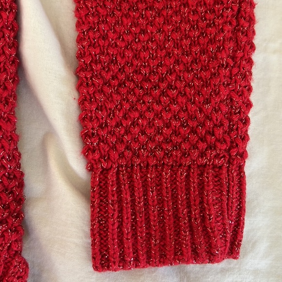 Gap toddler sweater. Red with shiny thread. Size 3T. - Picture 4 of 6